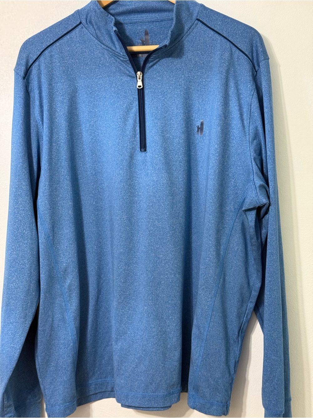 johnnie-O Heathered Blue Quarter-Zip Pullover
